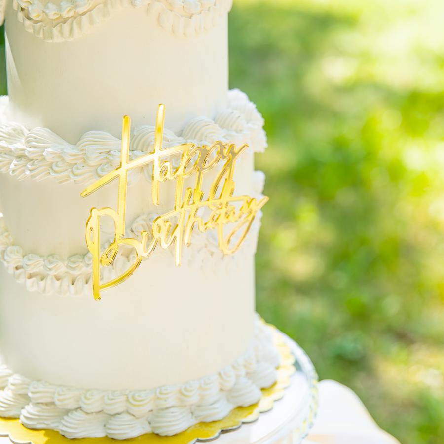 Kakunkoriste sivulle "Happy birthday" Kulta