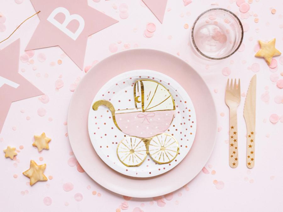 Vauvan vaunut lautasliina, vaaleanpunainen, 20 kpl