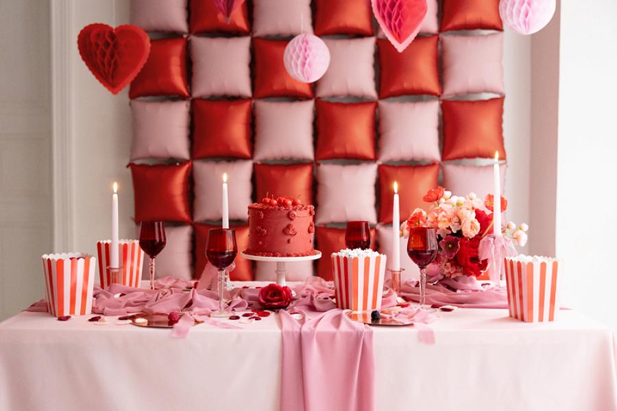 Popcorn-/herkkuastiat pinkki-punaraidalliset, 6kpl