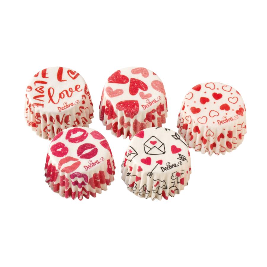 Minimuffinivuoat Rakkaus 5 erilaista, 100 kpl - Decora