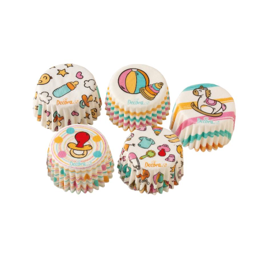 Minimuffinivuoat Baby Shower, 5 erilaista, 100 kpl - Decora