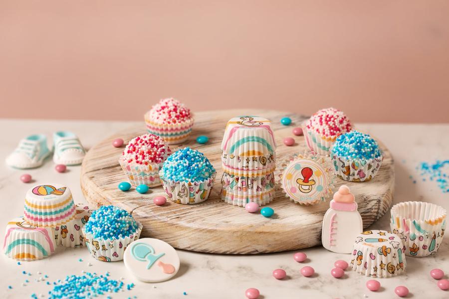 Minimuffinivuoat Baby Shower, 5 erilaista, 100 kpl - Decora