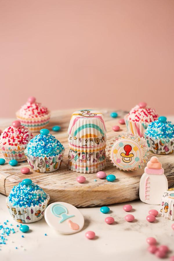 Minimuffinivuoat Baby Shower, 5 erilaista, 100 kpl - Decora