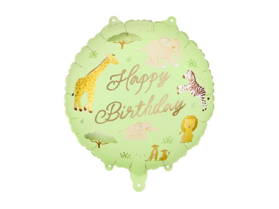 Foliopallo safari "Happy Birthday" 45 cm