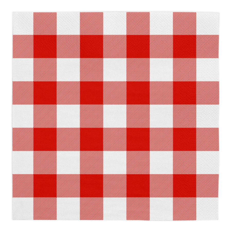 Lautasliinat punaruutu 33 x 33 cm, 20 kpl