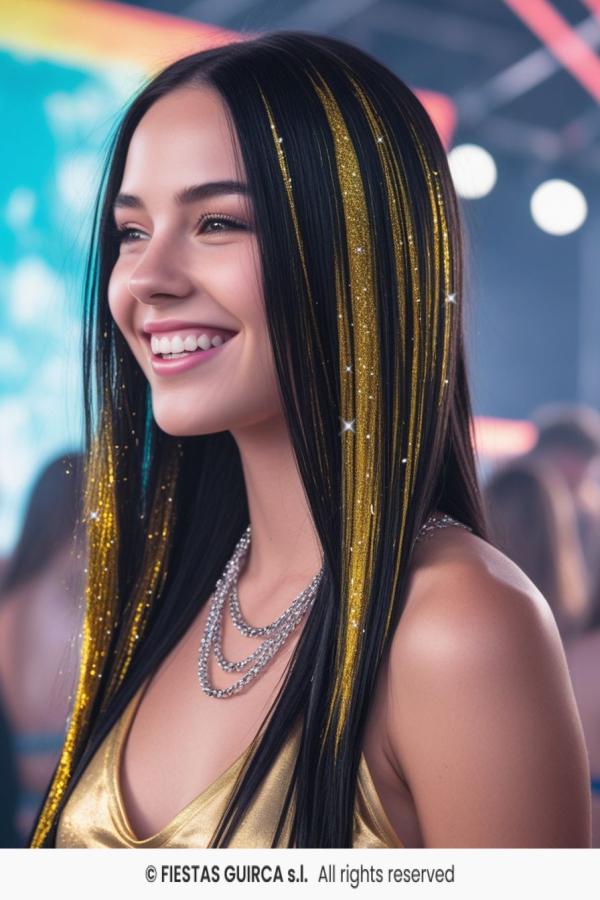 Kullanväriset hiuslisäkkeet 3 kpl, 50 cm