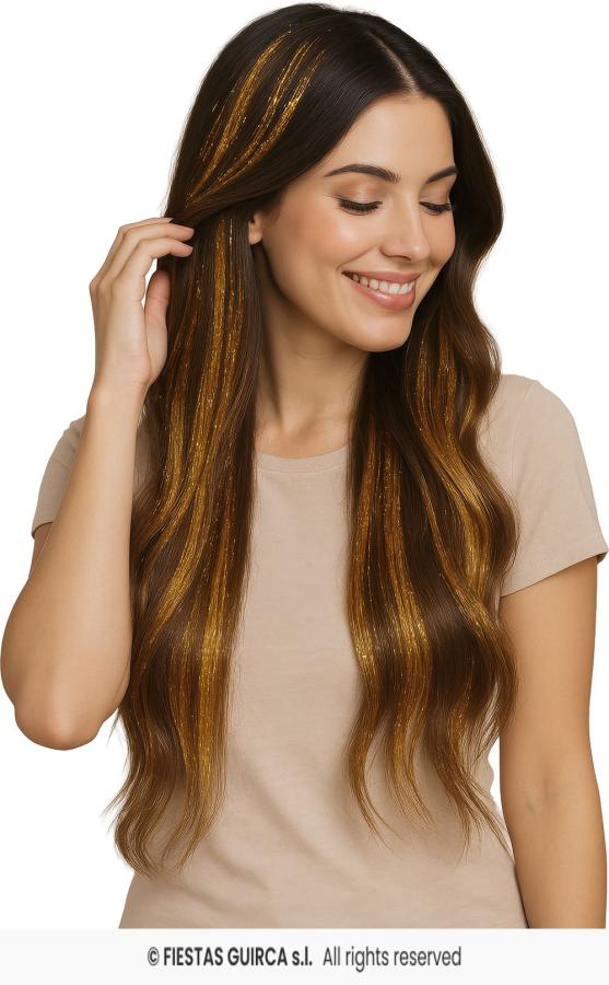 Kullanväriset hiuslisäkkeet 3 kpl, 50 cm