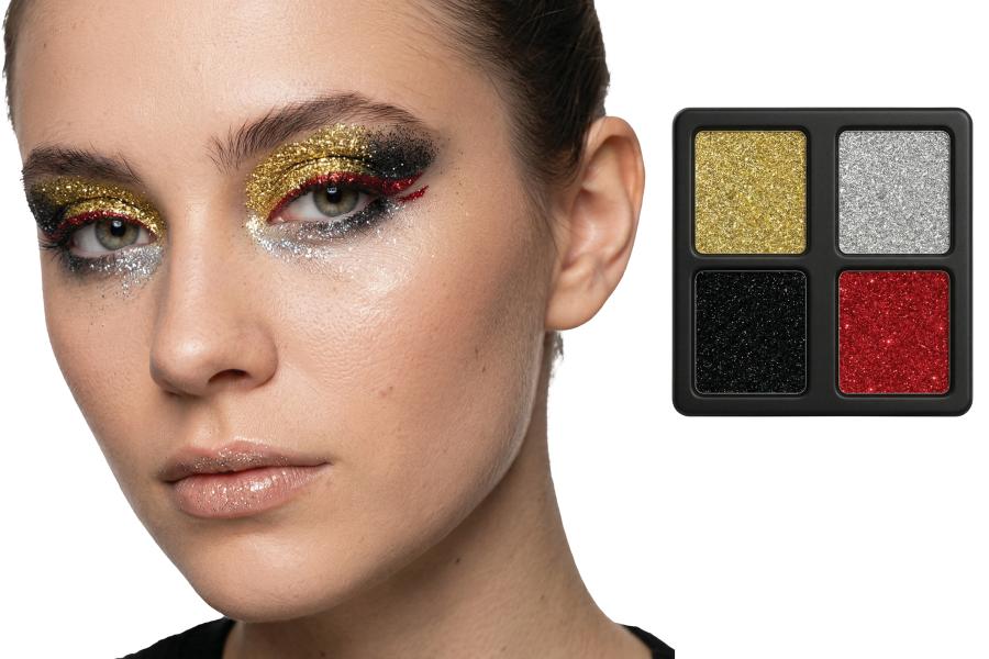 Glitter luomiväripaletti 4 väriä