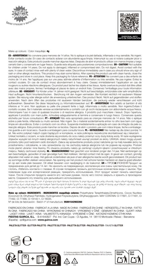 Glitter luomiväripaletti 4 väriä