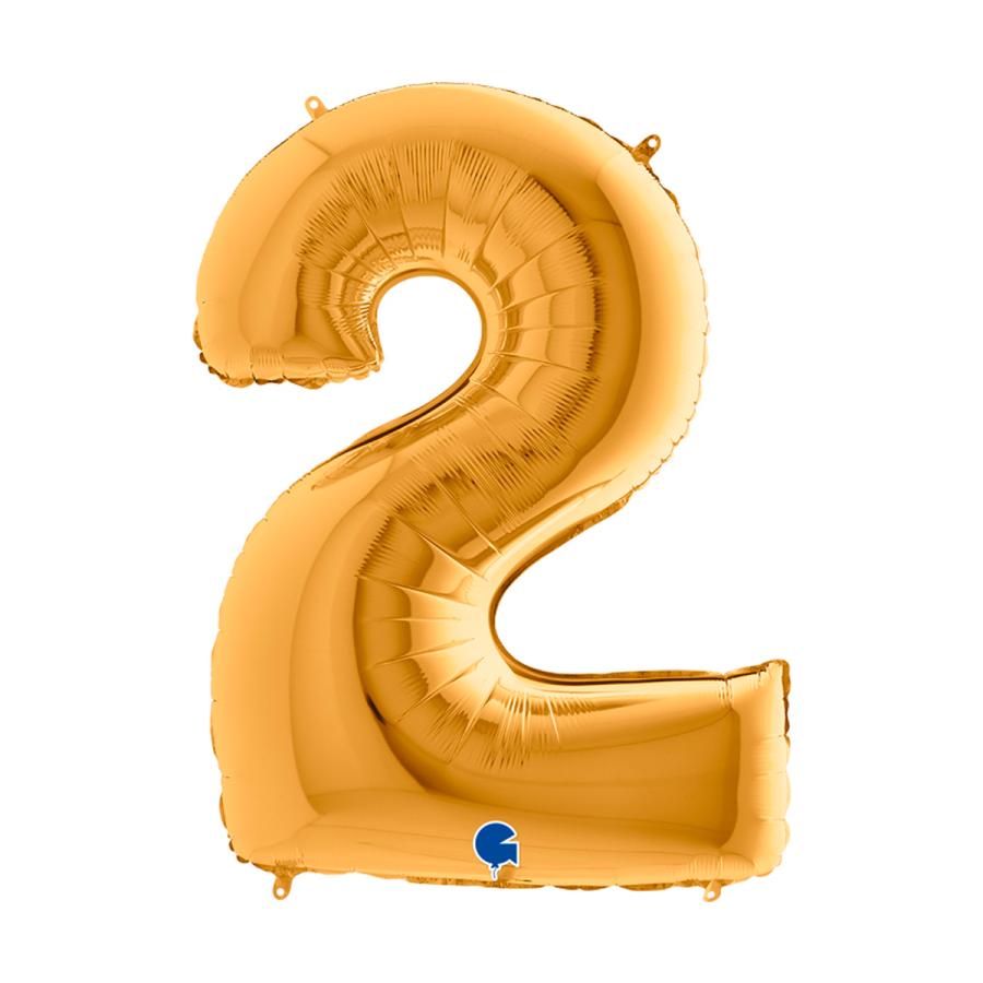 Suuri foliopallo numero 2 kulta (100 cm)