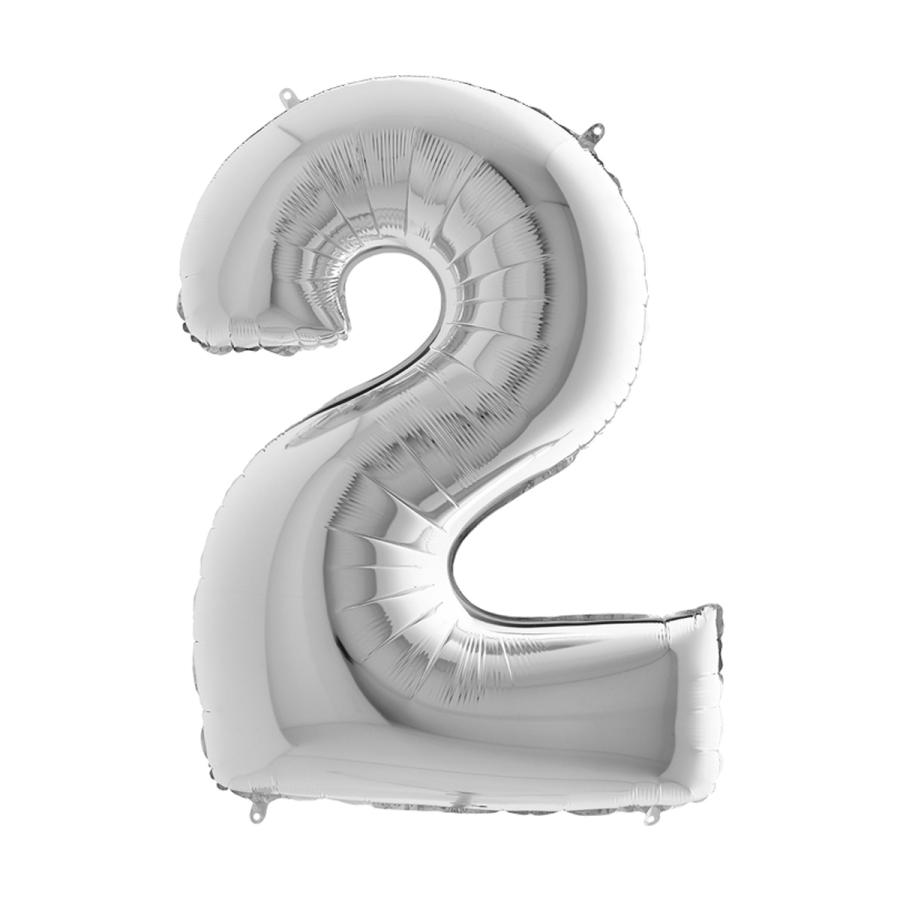 Suuri foliopallo numero 2 hopea (100 cm)