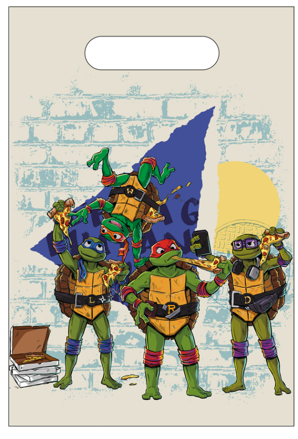 Ninja Turtles Teini-ikäiset mutanttininjakilpikonnat kaverilahjapussit, 6 kpl