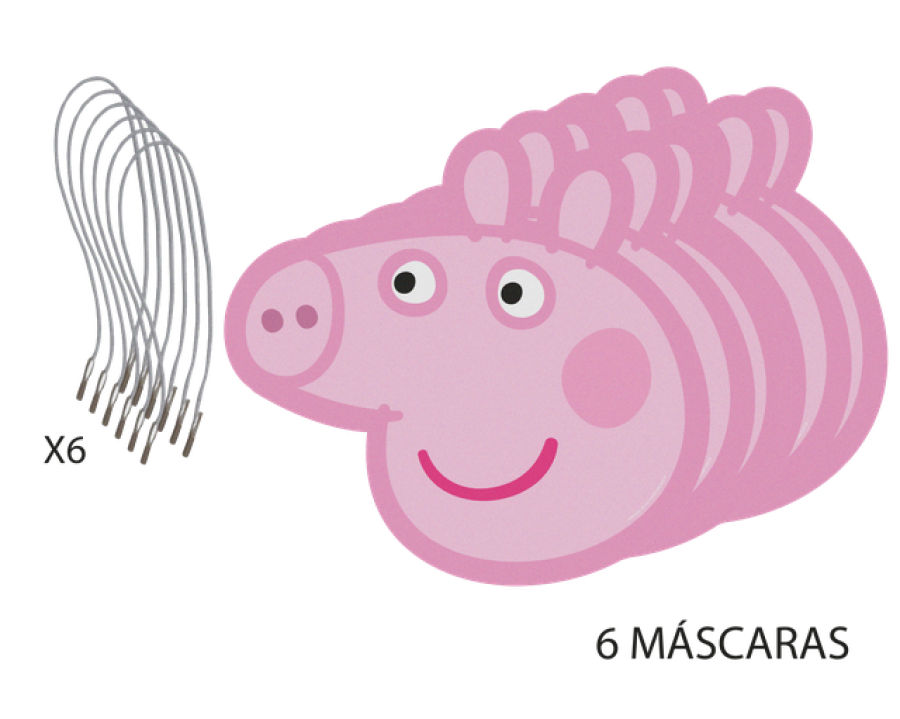 Pipsa Possu pahvinaamarit, 6 kpl