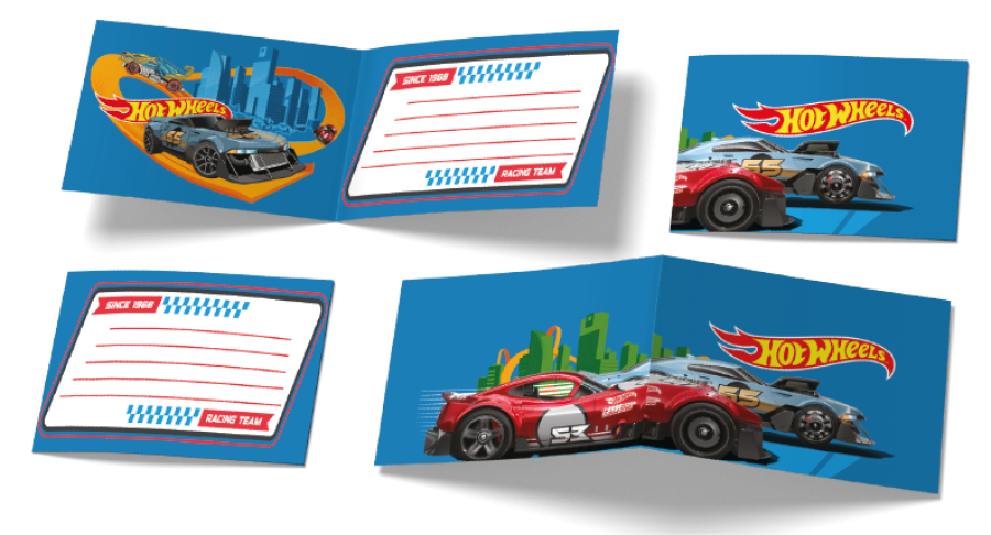 Hot Wheels kutsukortit, 6 kpl