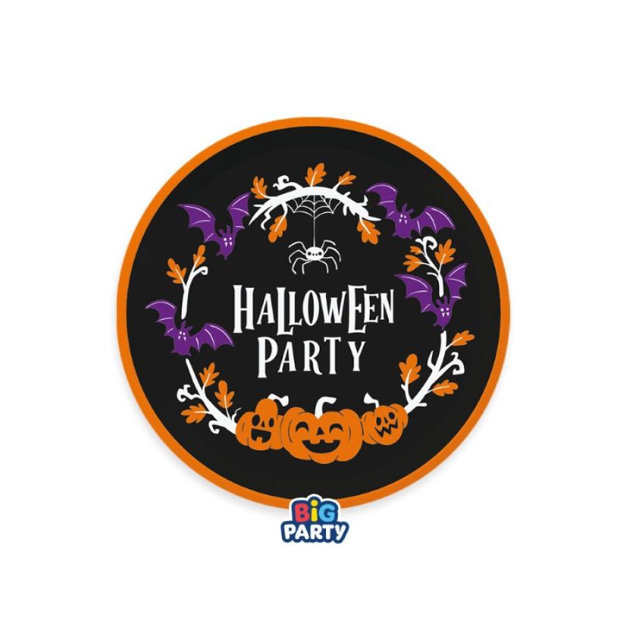 Pahvilautaset Halloween Party 18 cm, 6 kpl