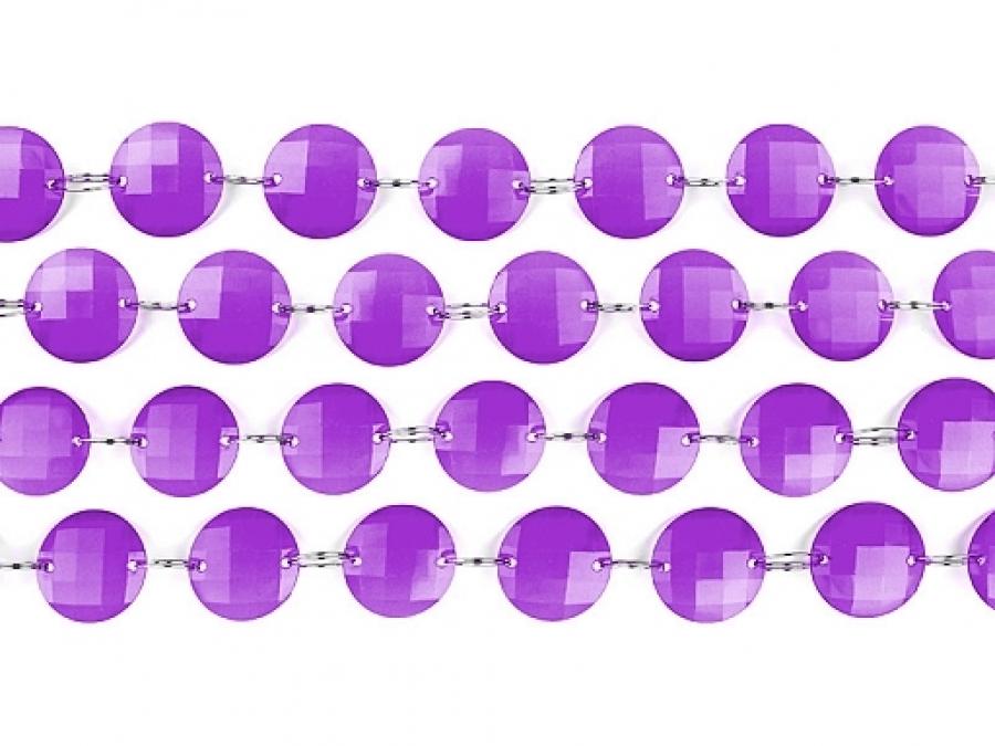 Kristalliketju pyöreä 1,8 cm violetti, 1 metri