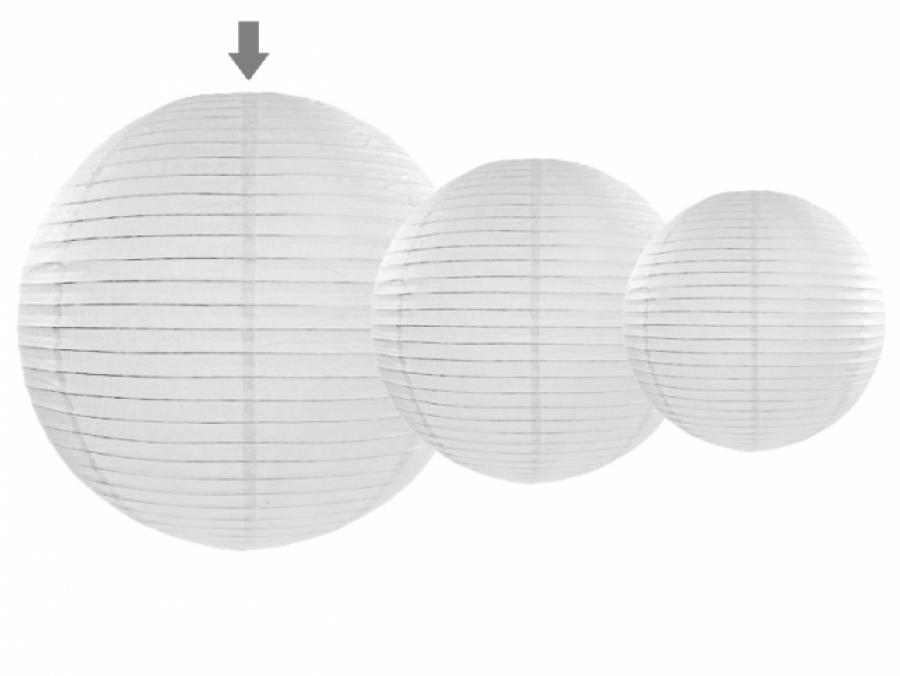 Paperilamppu valkoinen 35 cm, 1 kpl
