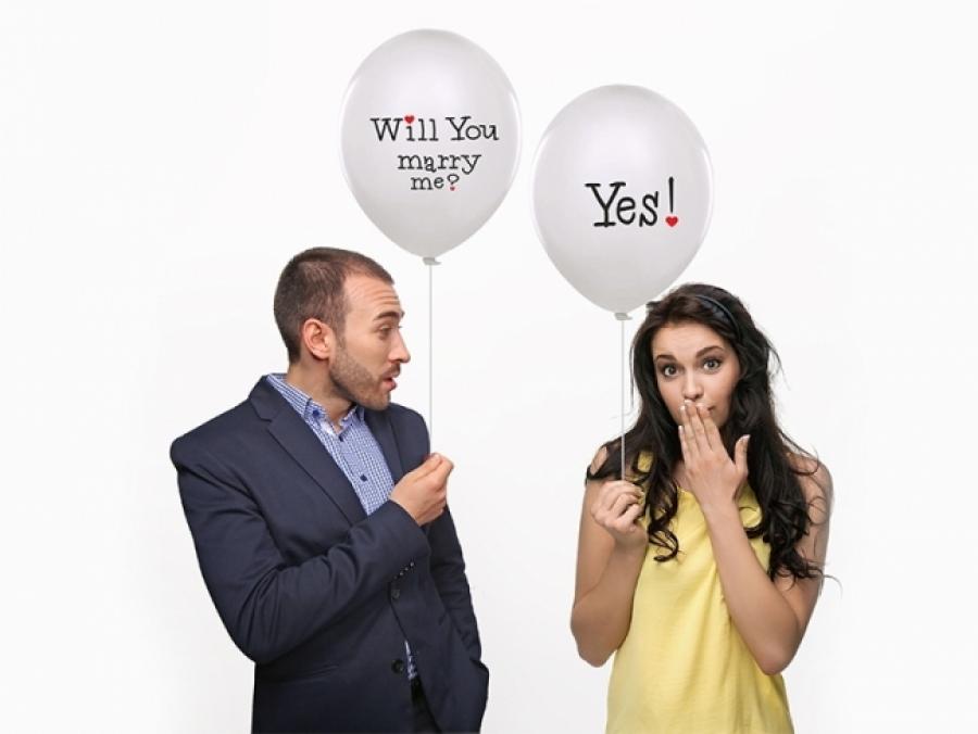 Ilmapallot "Will you marry me?"  "Yes", 6 kpl/pkt