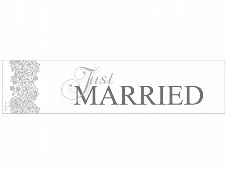 Just married kyltti hopean/harmaan värinen