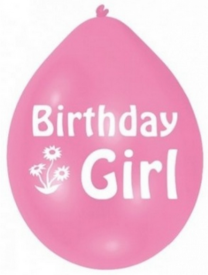 Birthday girl ilmapallot pinkki, 10 kpl