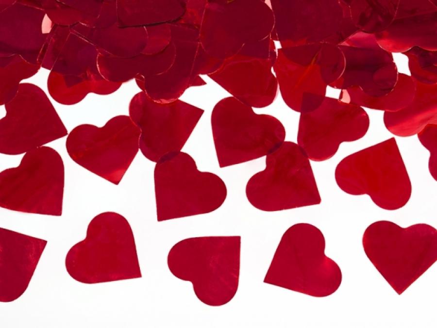 Konfettitykki punaiset sydämet  80 cm