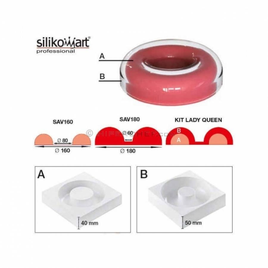 Savariinimuottisetti silikonia Lady Queen - Silikomart Professional