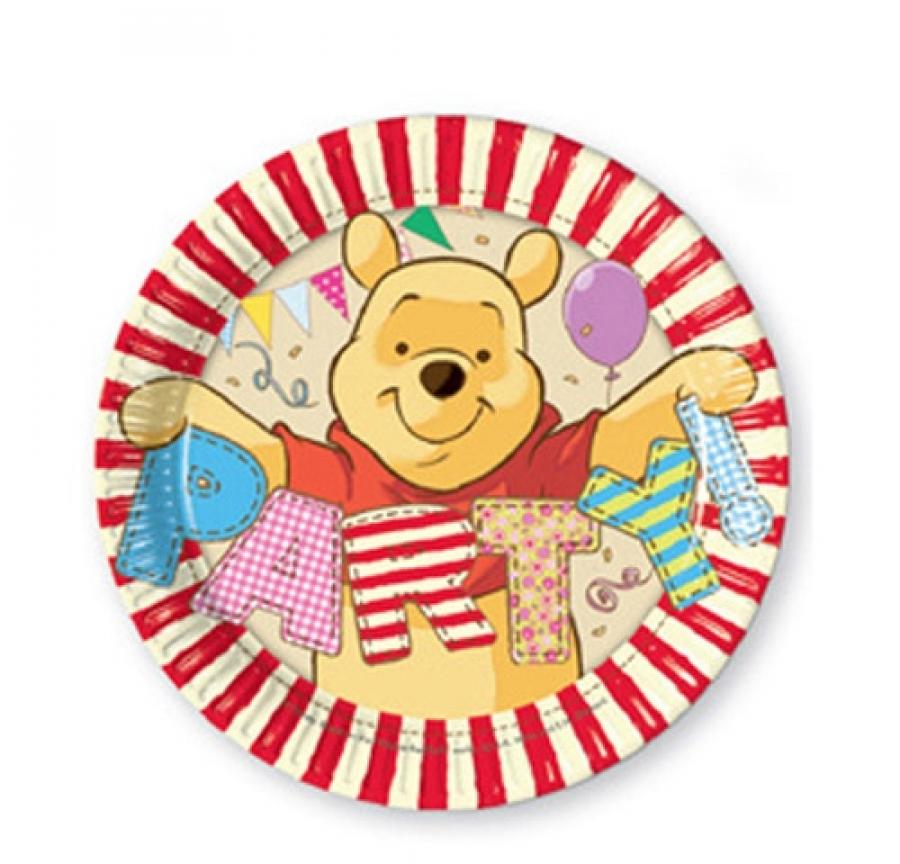 Nalle Puh pienet pahvilautaset 19,5 cm, 8 kpl