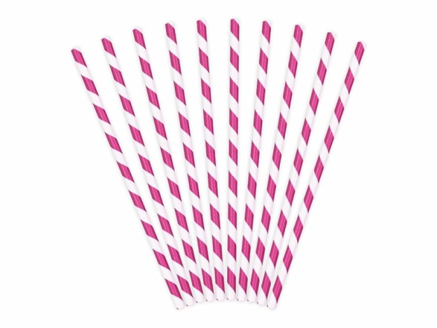 Paperipillit raidat / "stripes" fuksia, 10 kpl