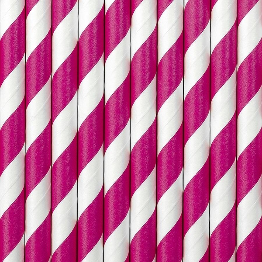 Paperipillit raidat / "stripes" fuksia, 10 kpl