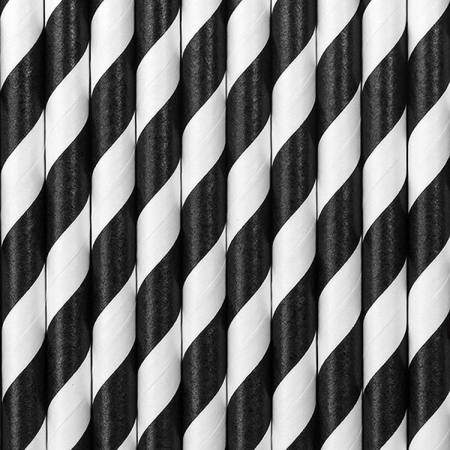 Paperipillit raidat / "stripes" musta, 10 kpl