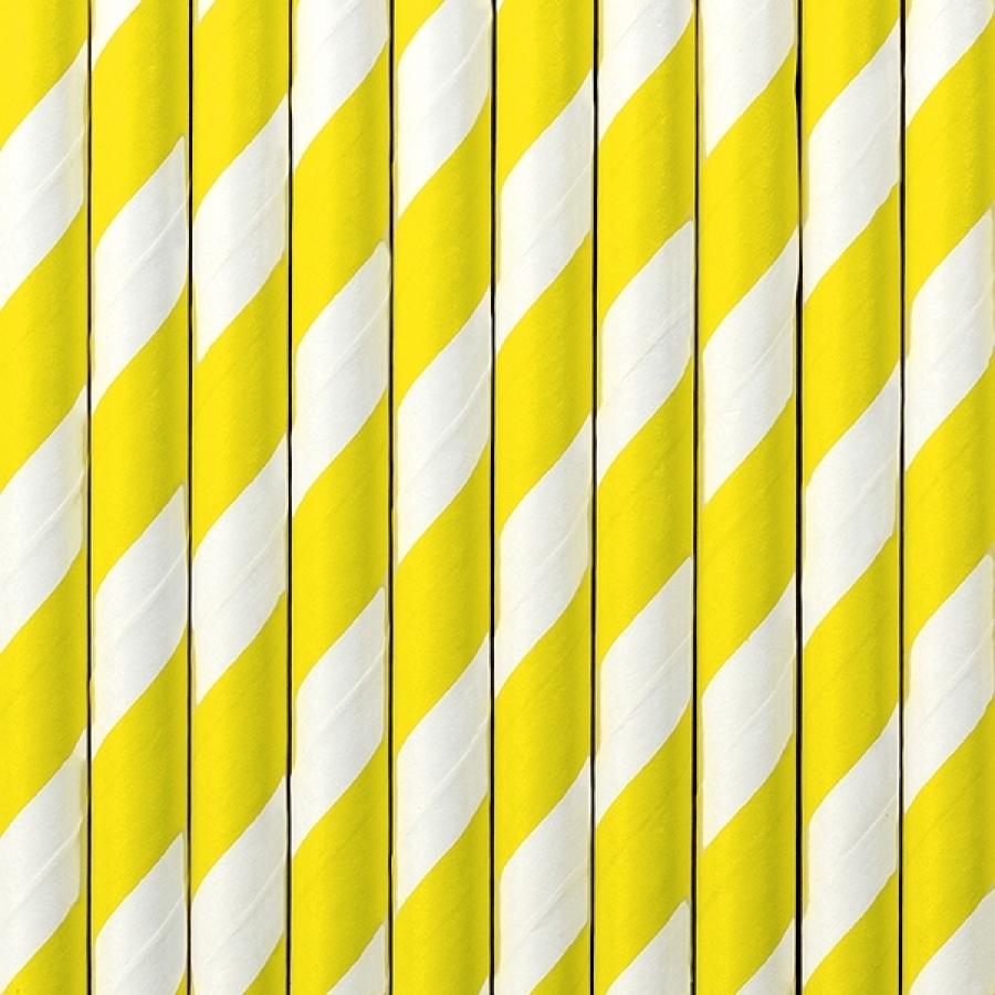 Paperipillit raidat / "stripes" keltainen, 10 kpl