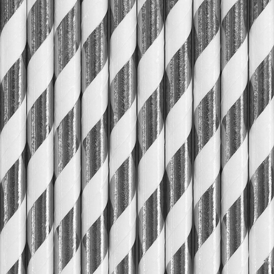 Paperipillit raidat / "stripes" hopea, 10 kpl