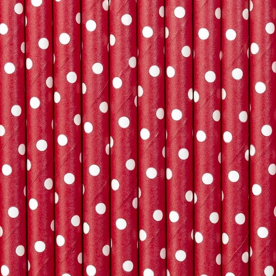 Paperipillit polka dots punainen pienet valkoiset pilkut, 10 kpl
