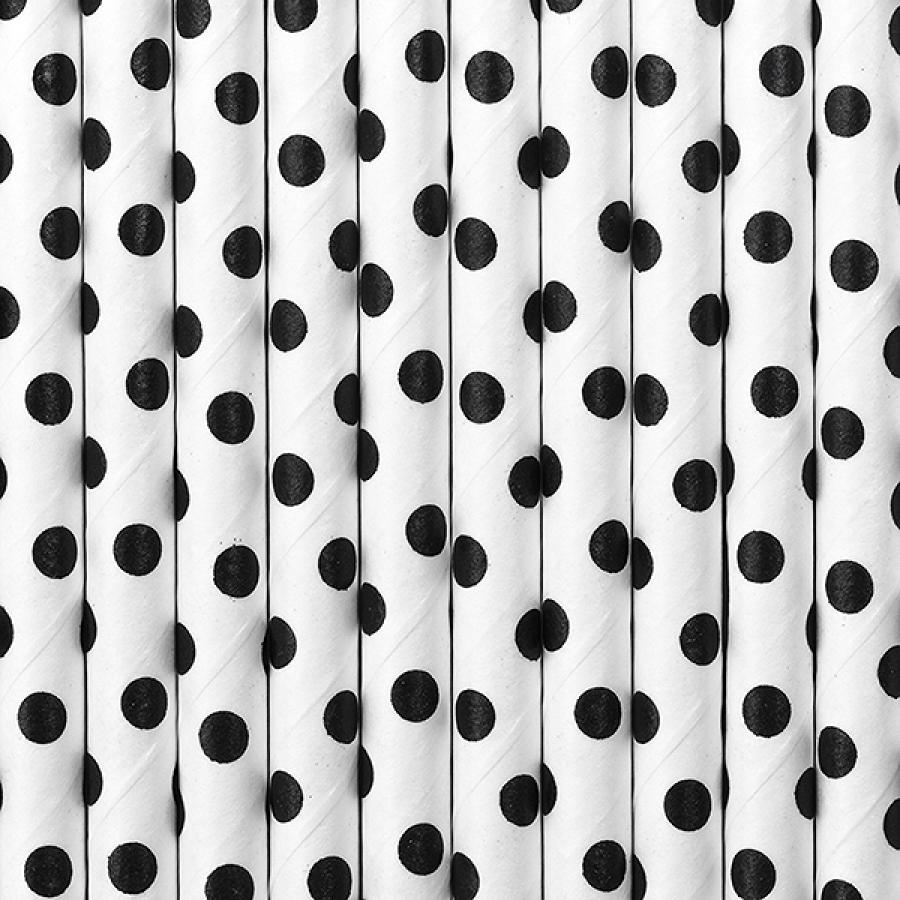 Paperipillit polka dots valkoinen pienet mustat pilkut, 10 kpl