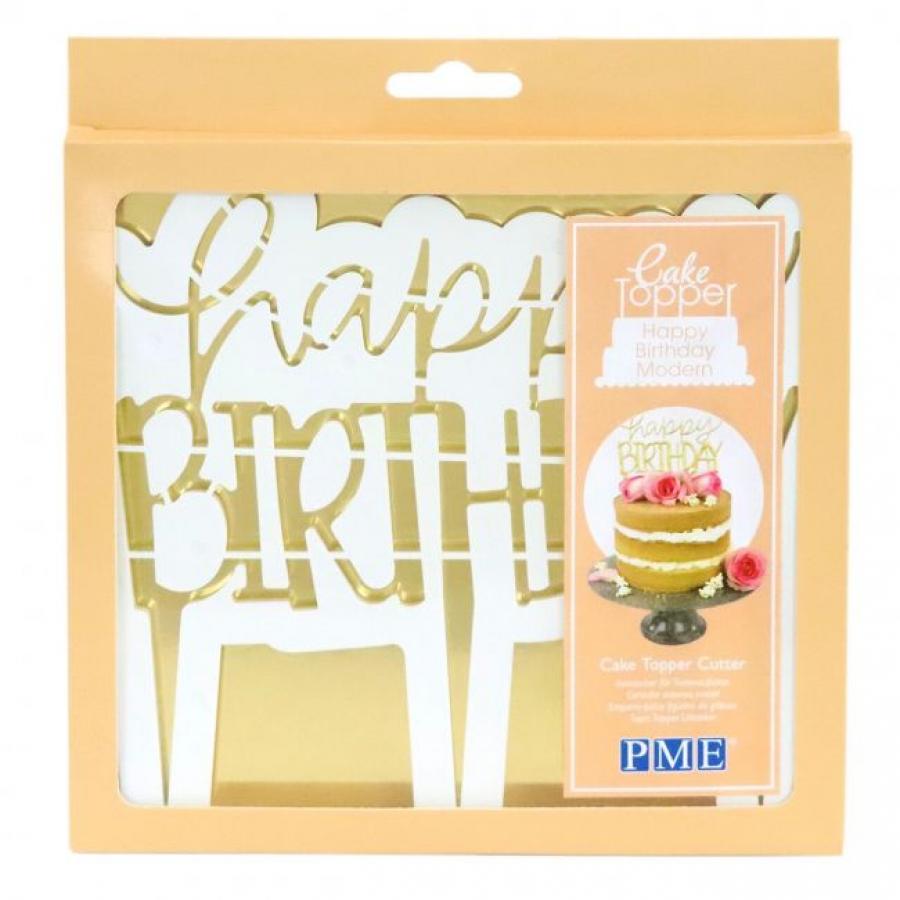 "Happy Birthday"- kakunkoristemuotti Modern
