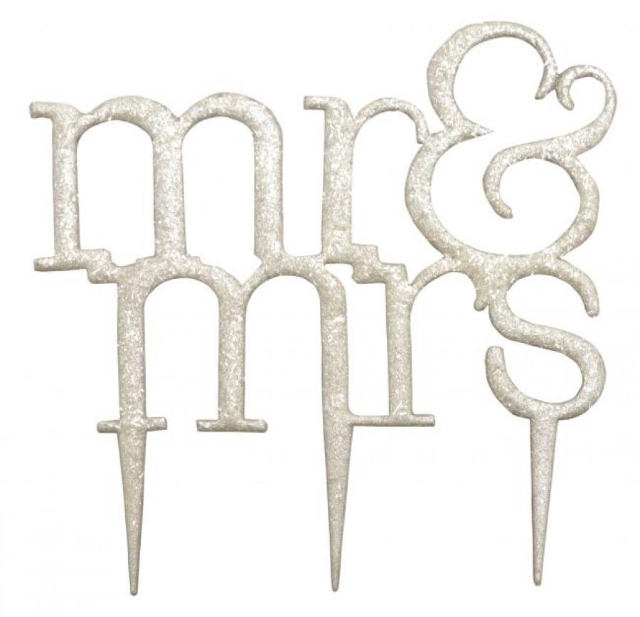 "Mr & Mrs"- kakunkoristemuotti Script Modern
