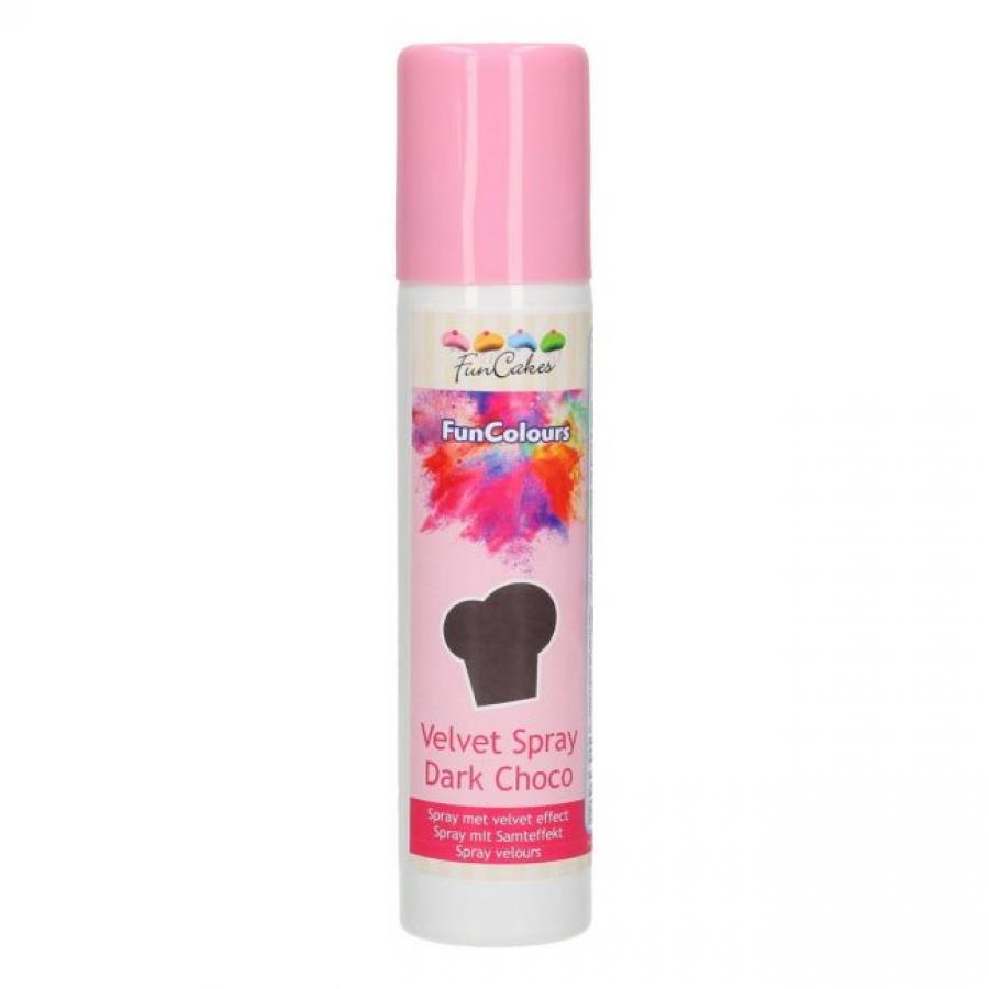 Velvet spray tummasuklaa 100ml - Funcakes