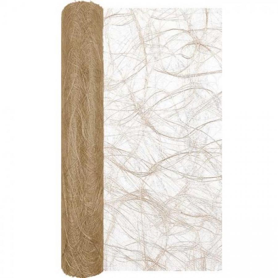 Fleece kaitaliinarulla kultaiset pyörteet 30 x 500 cm 