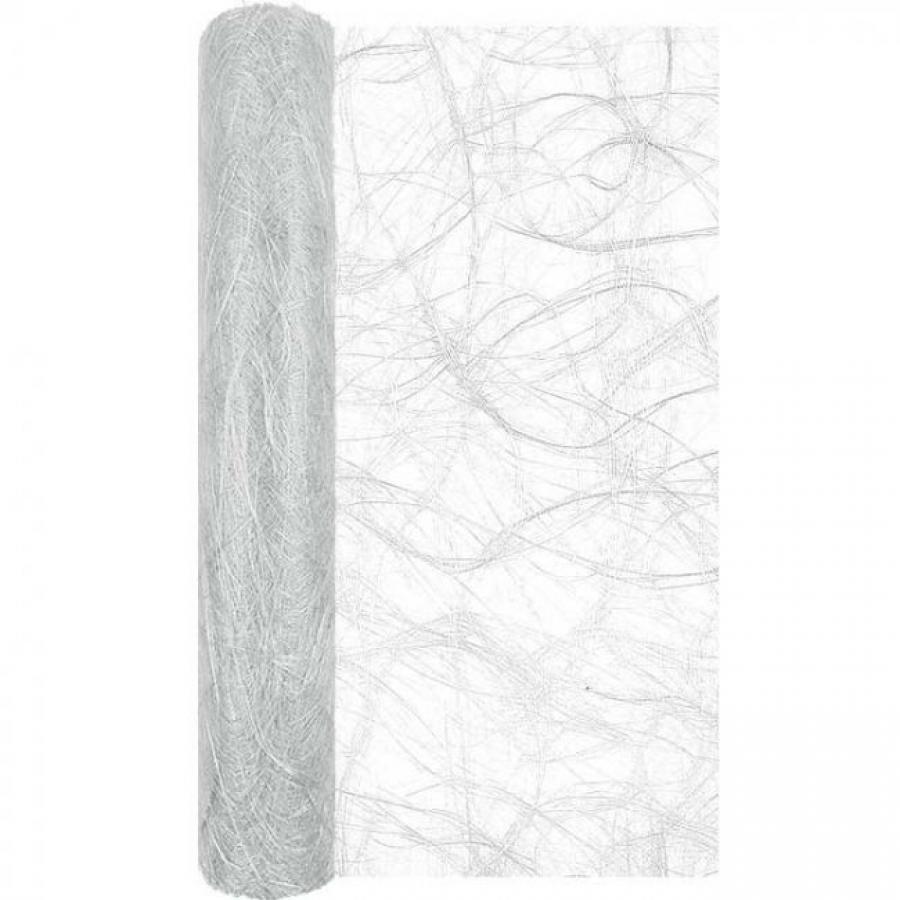 Fleece kaitaliinarulla hopeiset pyörteet 30 x 500 cm 