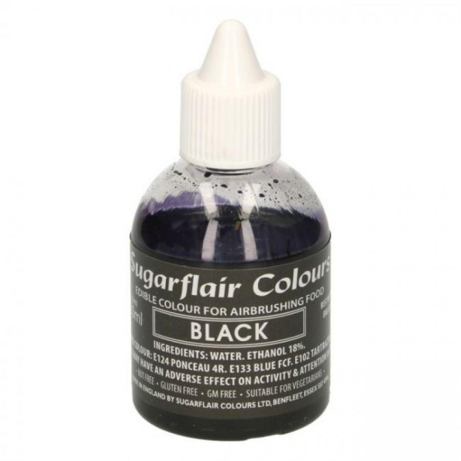 Airbrush väri musta, 60 ml - Sugarflair