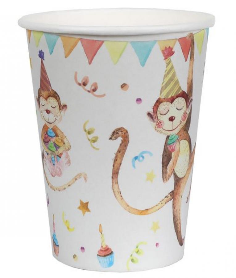 Eläinystävät "Happy Birthday" pahvimukit, 10 kpl 