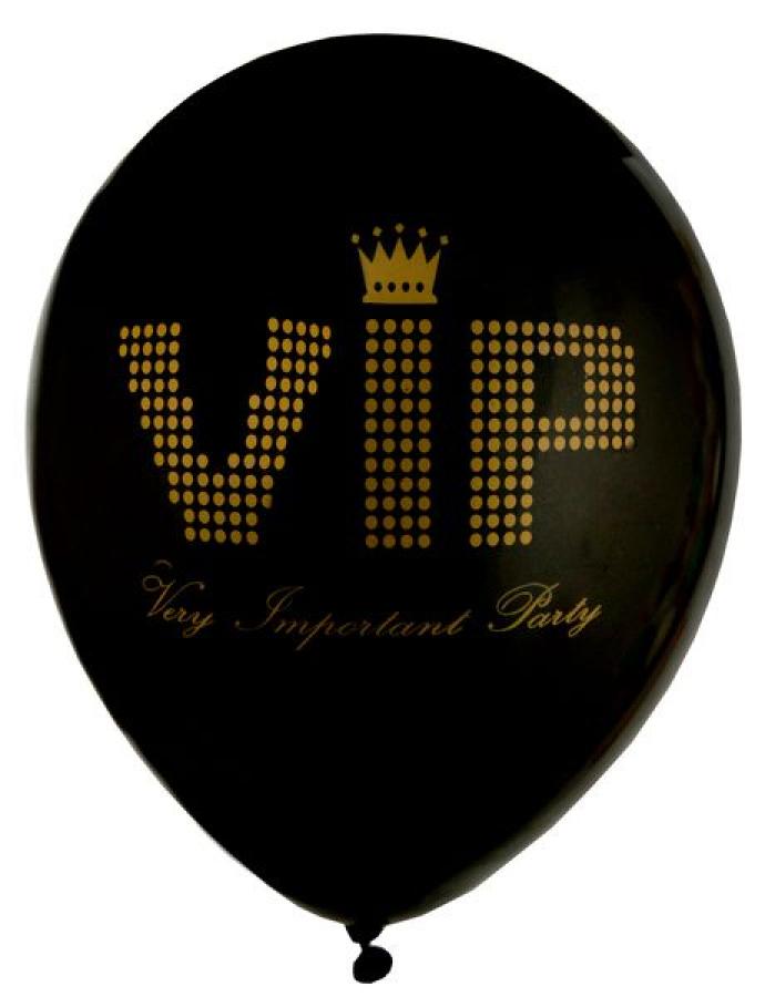 Ilmapallot musta VIP (Very Important Party), 8 kpl 