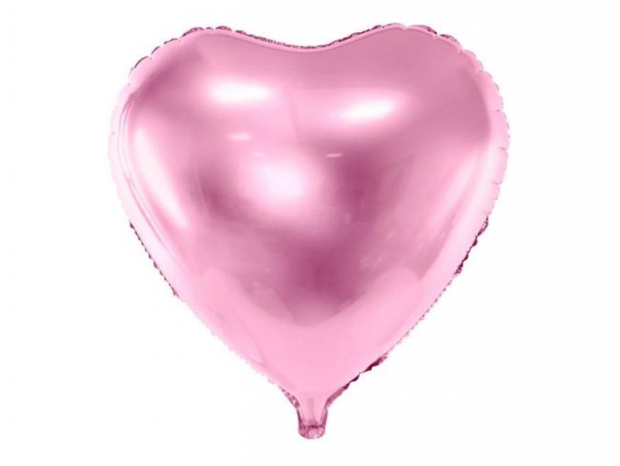 Foliopallo 45 cm vaaleanpunainen sydän