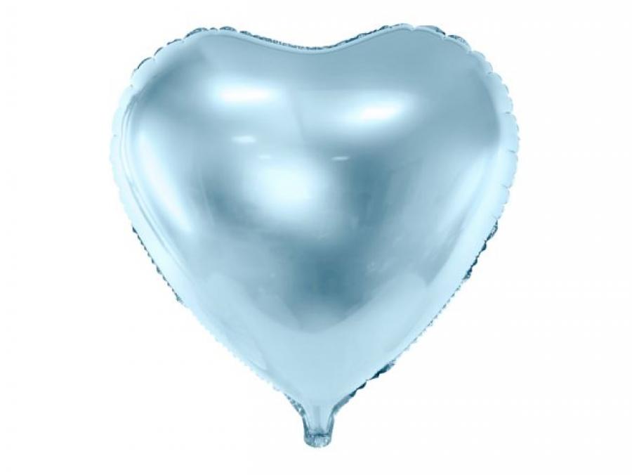 Foliopallo 45 cm vaaleansininen sydän