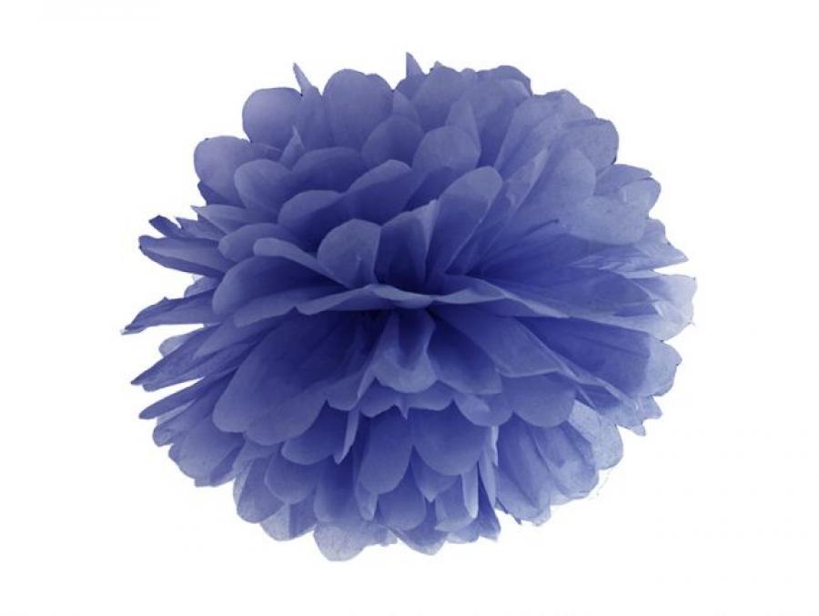 Pom pom silkkipaperikukka 25 cm laivastonsininen (navy blue), 1 kpl