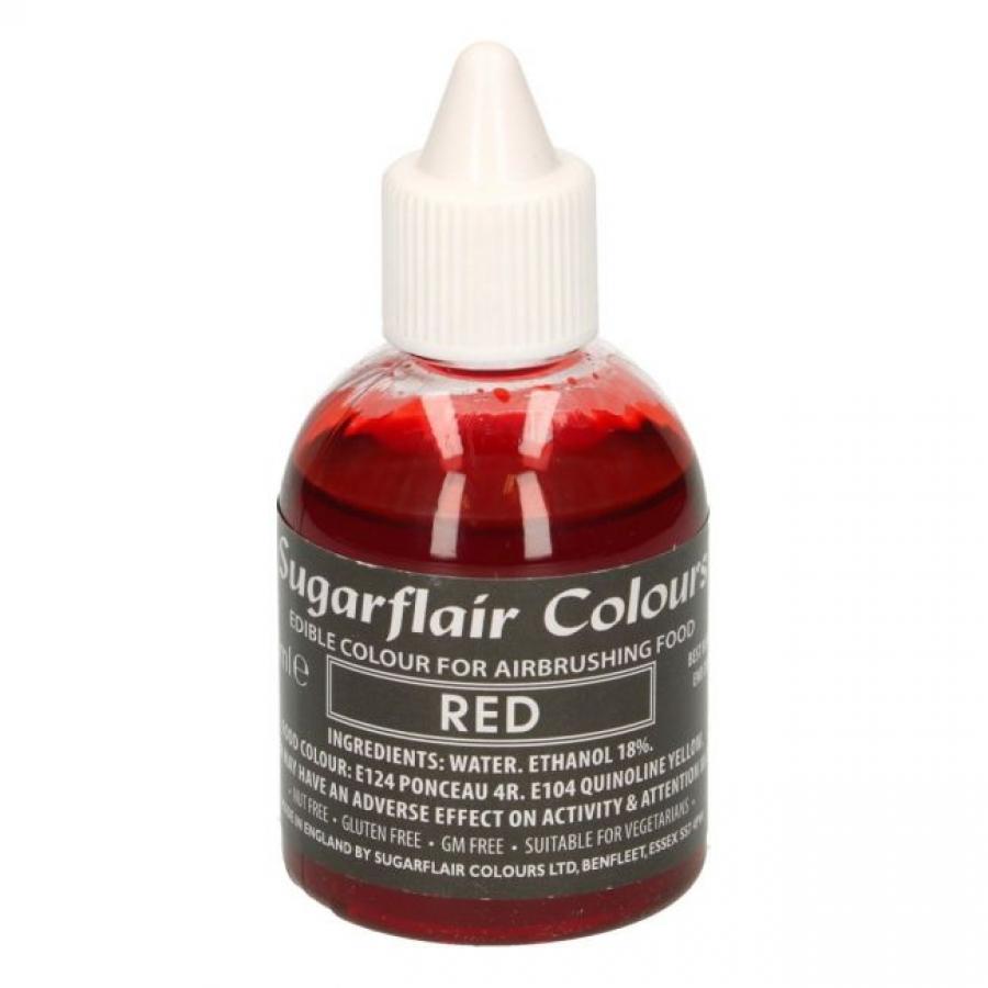 Airbrush väri punainen, 60 ml - Sugarflair