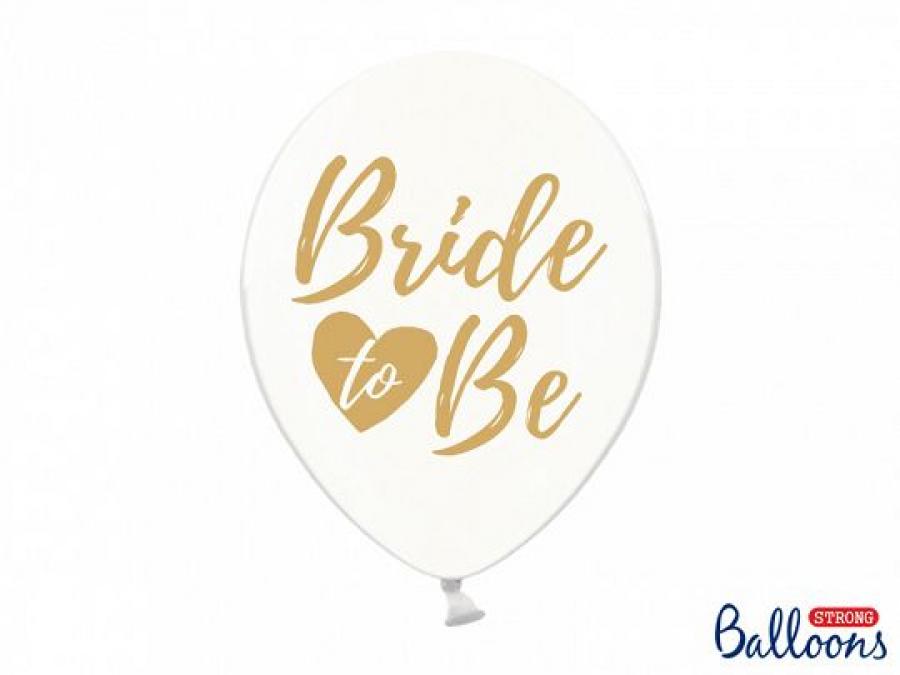 Ilmapallo "Bride to be" kullanvärisellä tekstillä, 6 kpl