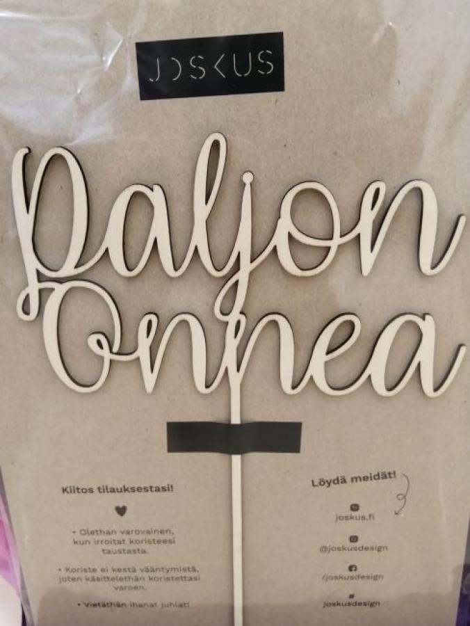 Kakkukoriste "Paljon onnea", koivu