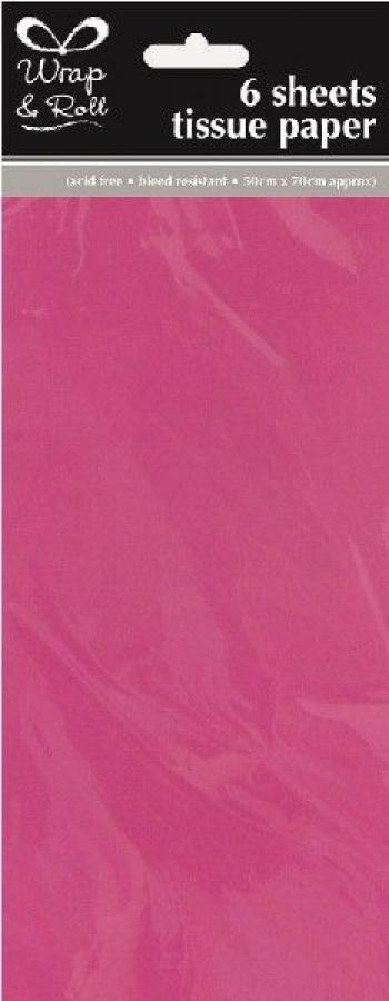 Silkkipaperi fuksianpunainen n. 50x70 cm, 6 arkkia