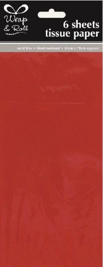 Silkkipaperi punainen n. 50x70 cm, 6 arkkia